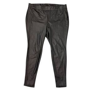 Torrid Pants 3X Faux Leather Leggings Black Pull On High-Rise Ankle Stretch